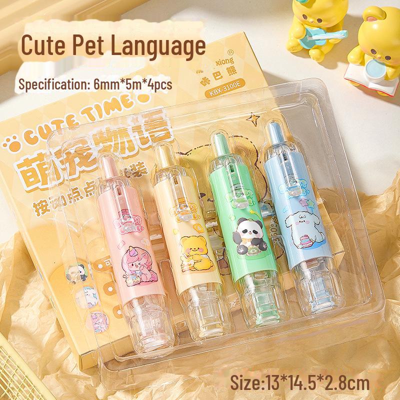 Transparent, Mark-Free, Double-Sided Adhesive Pen with Refillable Glue for Kids' Crafts