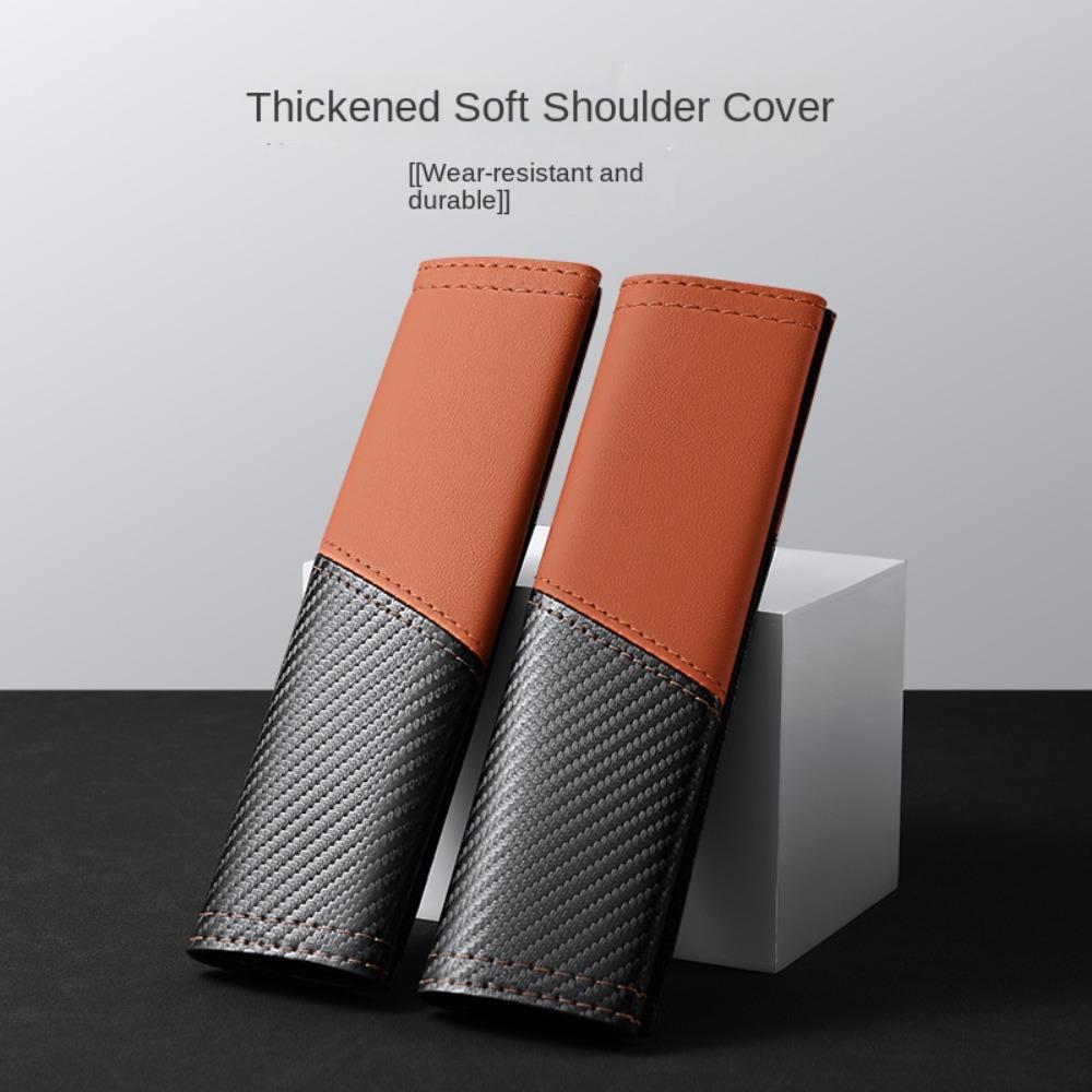 

Удобный чехол на плечо автомобильного ремня из углеродного волокна, декоративный защитный чехол для автомобиля оранжевый