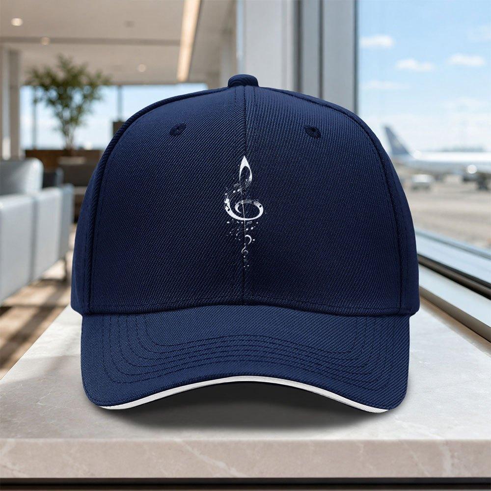 Adjustable Treble Clef Musical Note Baseball Cap for Unisex Women Lightweight Printed Hat for Outdoor Weddings Parties