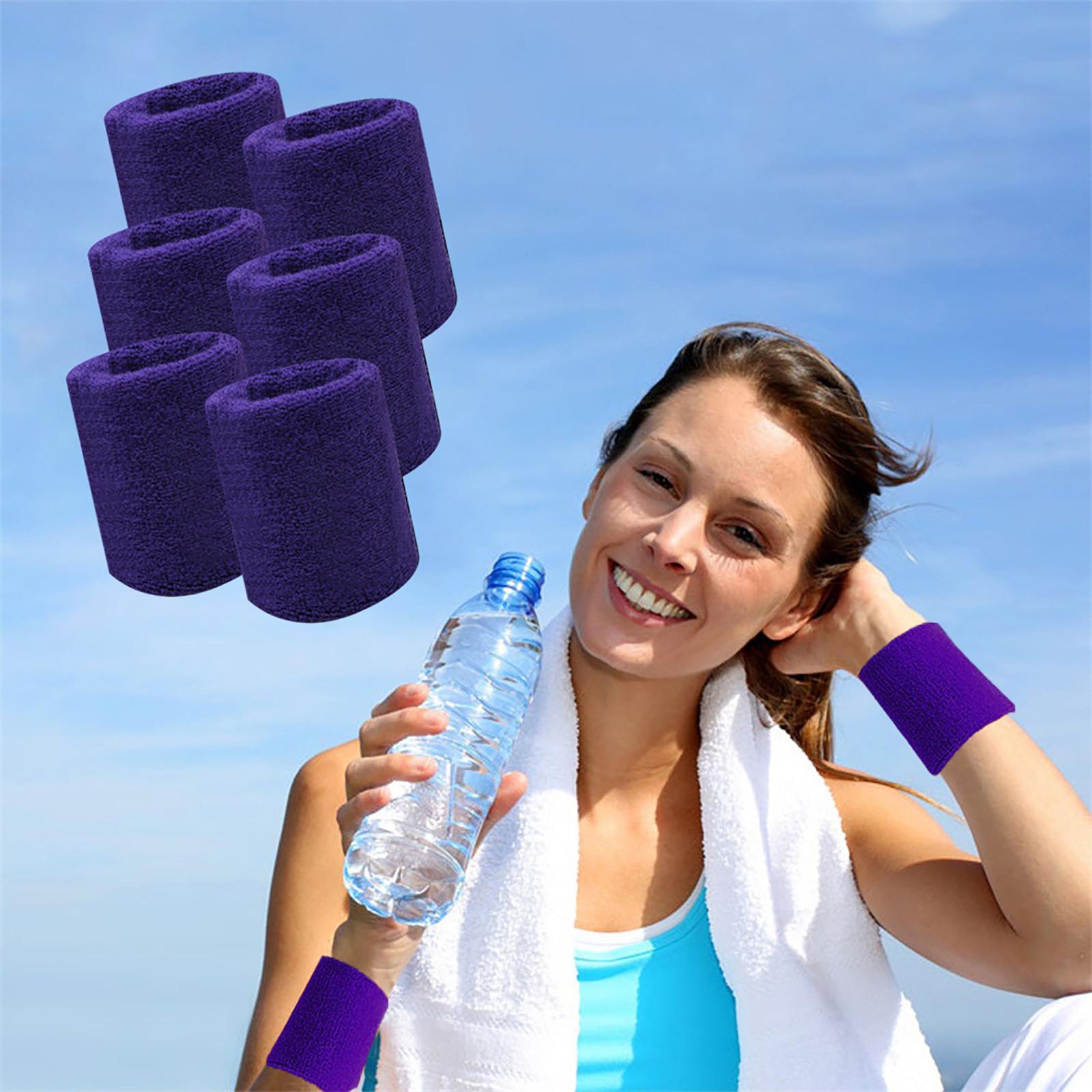 

(Отличный дом)6 шт. спортивные браслеты на запястье для футбола, баскетбола, бега One size фиолетовый