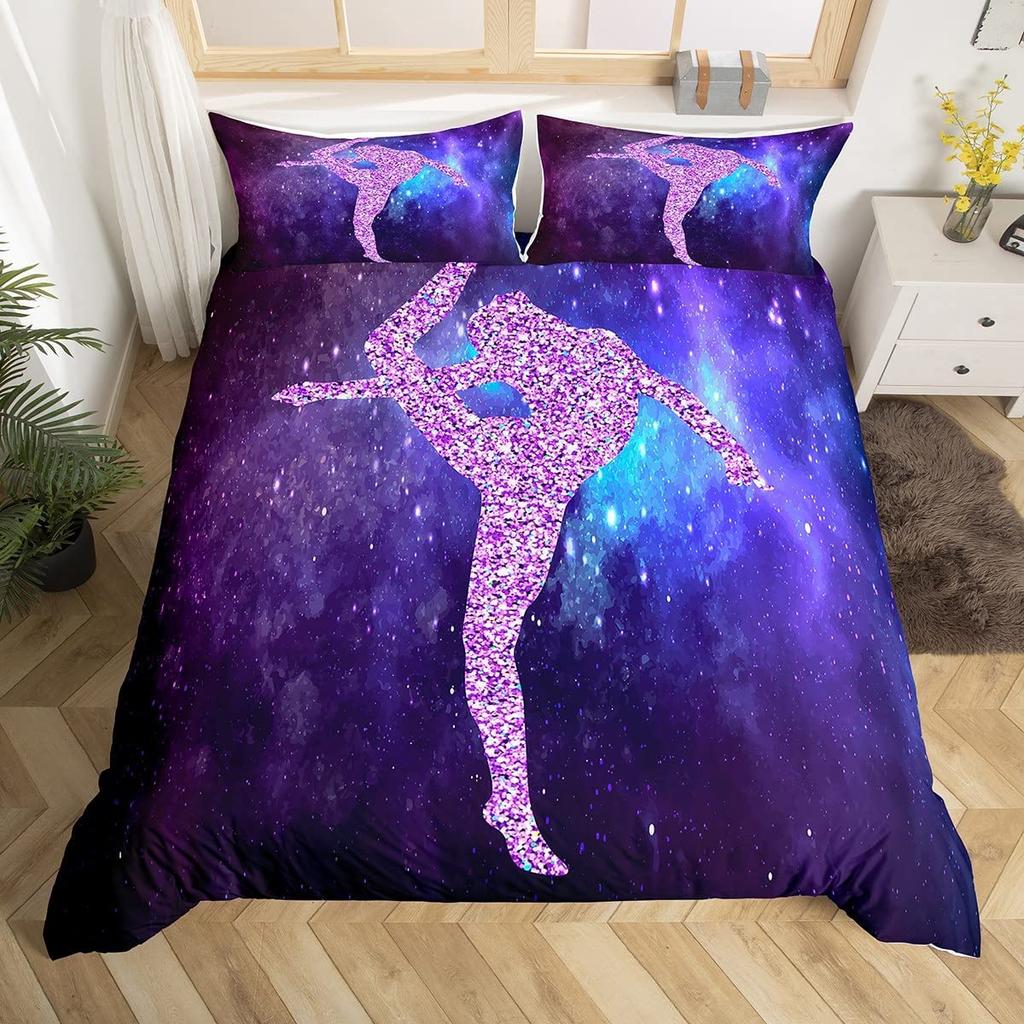 Comforter Ballet Love Gymnastics Bedding Set Polyester Dancer Musical Comforter Popstar Party Floor Exercises Decor