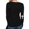 Tshirts For Women Long Sleeve,Round Sleeve Vertical Cross Casual Graphic Shirt,