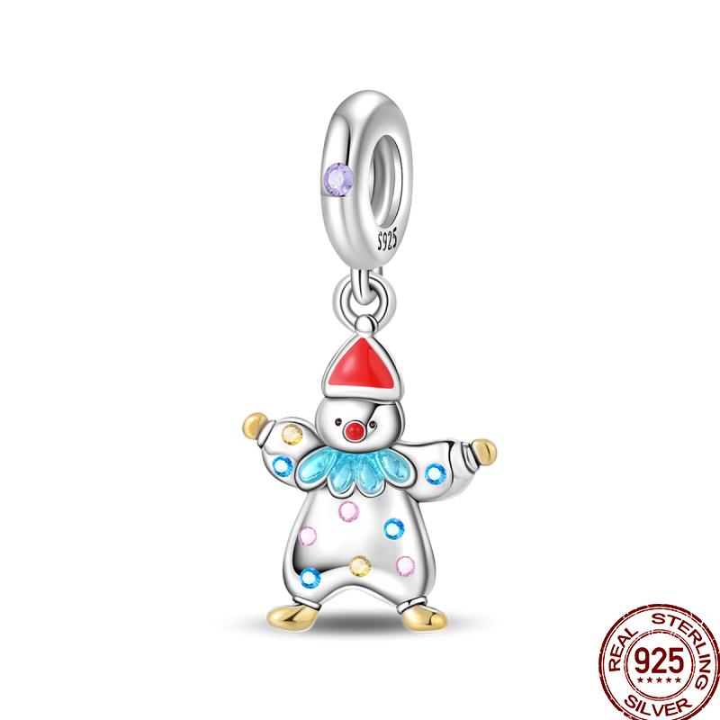 Copper Magician Circus Playing Cards Teddy Bear Charm Beads Suitable Fit Pan Original Bracelet Diy Jewelry