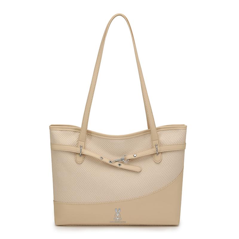 Large Capacity Handbag Women's Color Contrast Shoulder Underarm Bag Commuter Tote Bag