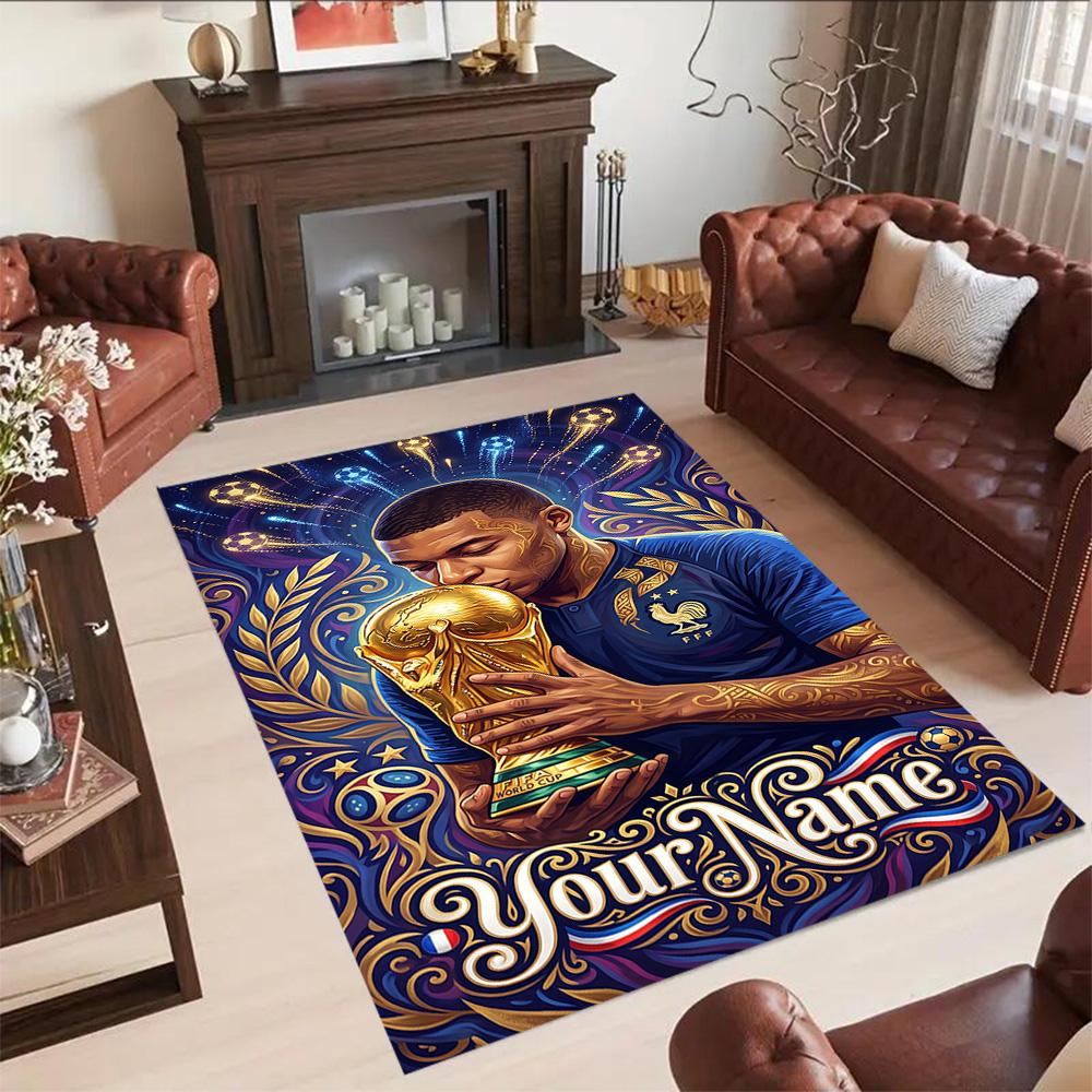 Mbappe Personalized Text Carpet Perfect For Dormitory Playrooms Study Room Living Rooms Antislip Carpet Office Home Decor
