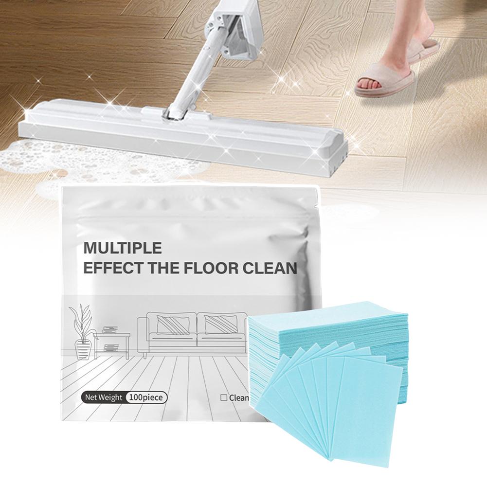 100pcs Floor Cleaner Concentrate Sheets Multi Effect Floor Cleaning Fresh-Smell Soluble Paper for Mopping Wood Tile Cleaner