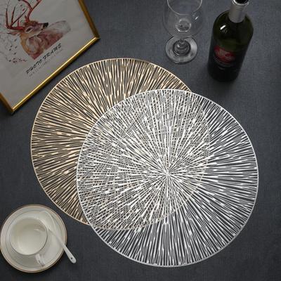 Round Firework Shape PVC Placemat Hollow Table Mats Coaster Pads Heat-Resistant Wipeable Waterproof Anti-Slip Pad Home Decor