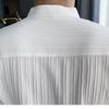 Men's Clothing Spring Autumn Solid Color Long Sleeve Round Neck Button Up Cardigan Shirt Preppy Style Boyfriend Classic Tops