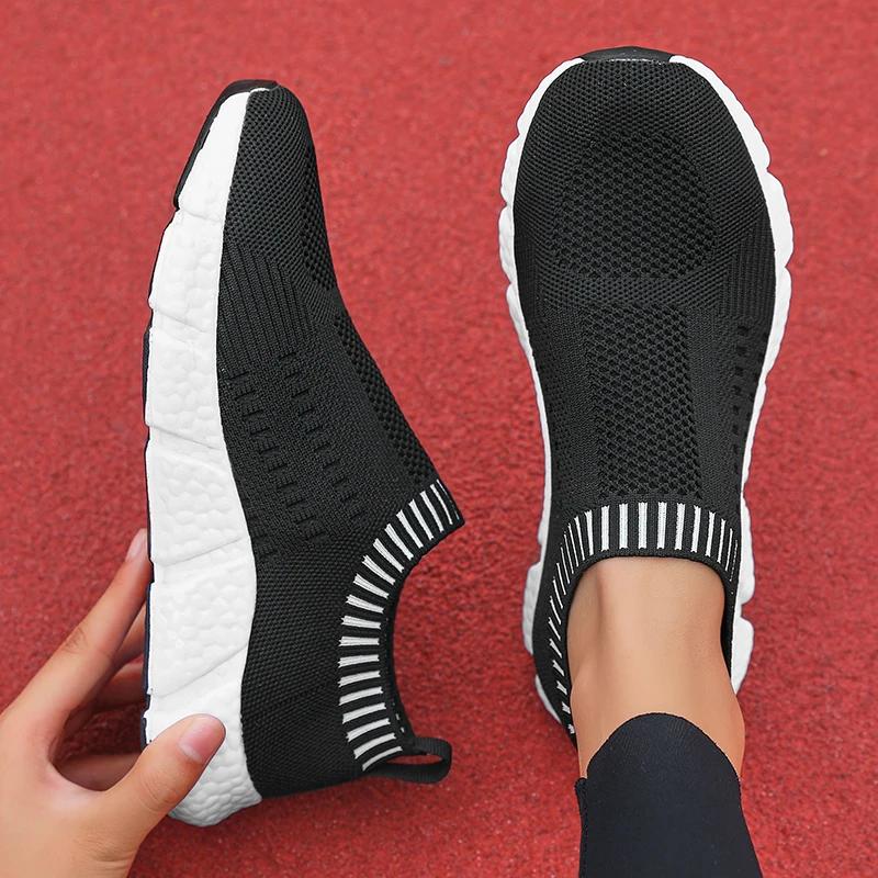 Damen Freizeitschuhe Modisch und Atmungsaktiv Mesh Flach Sportschuhe Weiße Socken Schuhe Tennis Damen Trend Neues Produkt