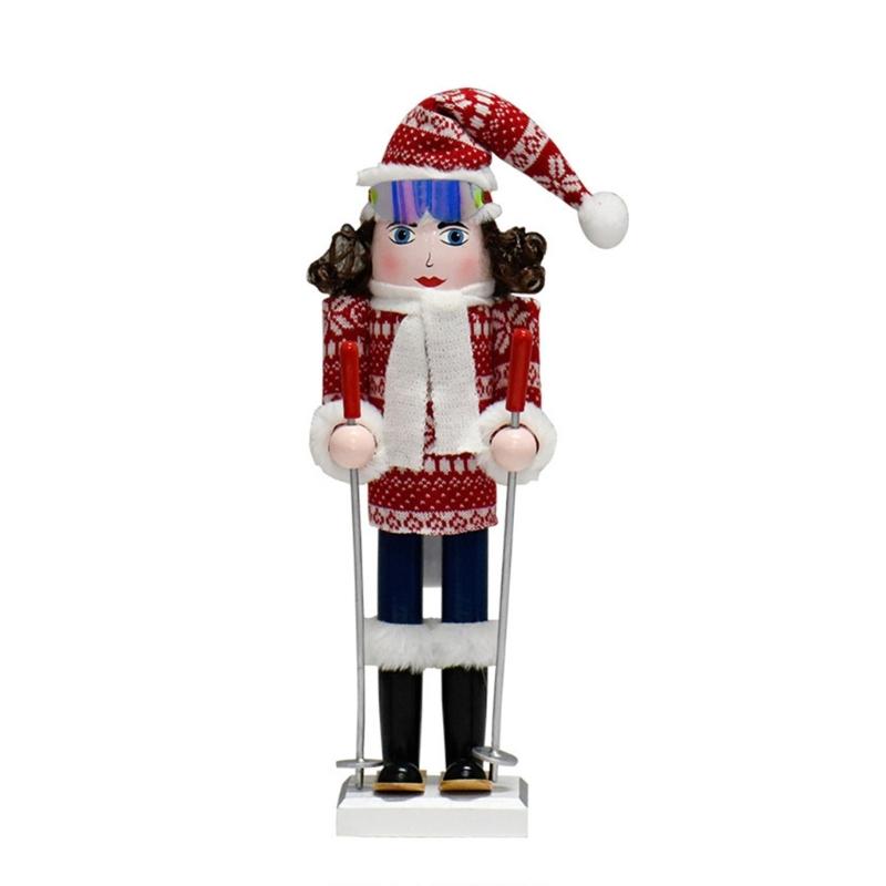 Christmas Nutcrackers Ornament Small Wooden Soldier Christmas Decorations Nutcrackers Figure Ornament for Table Shelf