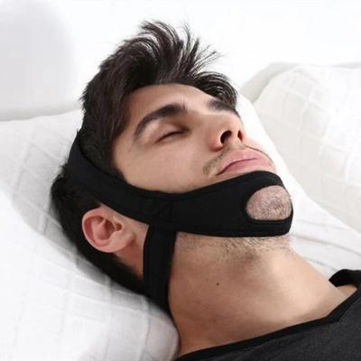 Men's Prevention of Sweating Black Diving Material Black Anti Snoring Open Mouth Breathing Correction Strap Assisted Sleep Under