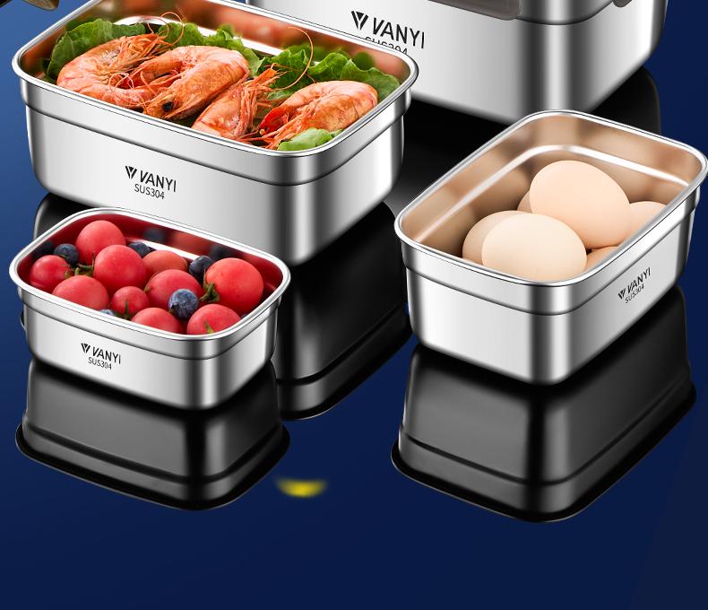 316 Stainless Steel Food Grade Microwave Bento Box for Office Lunch and Fresh Fruit Storage