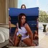 Singer R-Rose Gray Louder Please Blanket Flannel Warm Comfort Soft Plush Blanket For Picnic Beds Sofas Homes And Bedrooms