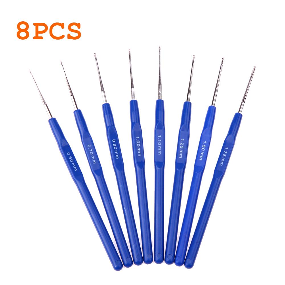 Colorful Crochet Hook Kits Soft Silicone Grip Knitting Needles Cushioned Handle Crochet Hooks Sewing Knitting Yarn Accessories