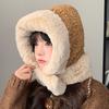 Cute Versatile Lei Feng Hat for Women's Windproof and Cold Riding Plush Versatile Balaclava Hat Ear Protection and Warm Hat