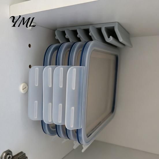 Wall Mounted Lid Holder for Cabinet 5-Slot Organizer, Space Saving Vertical Hanging Storage Rack, 3D Universal Rack Round And Square Lids Print Resin
