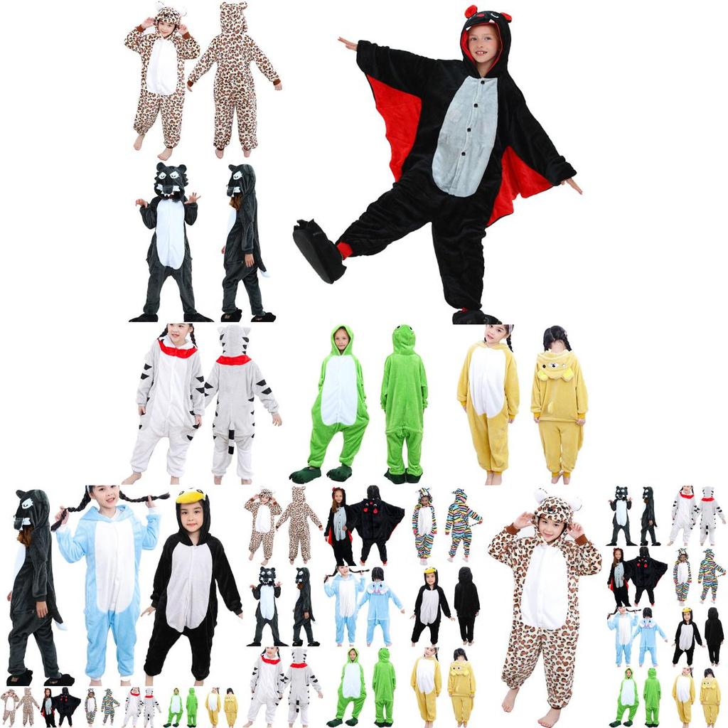 Adorable Animal Pajamas Kigurumi Kids Cosplay Onesie With Soft Flannel Material