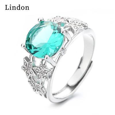 Lindon Classic Copper Alloy Zircon Ring Ladies Jewelry Wedding Promise Party Gift