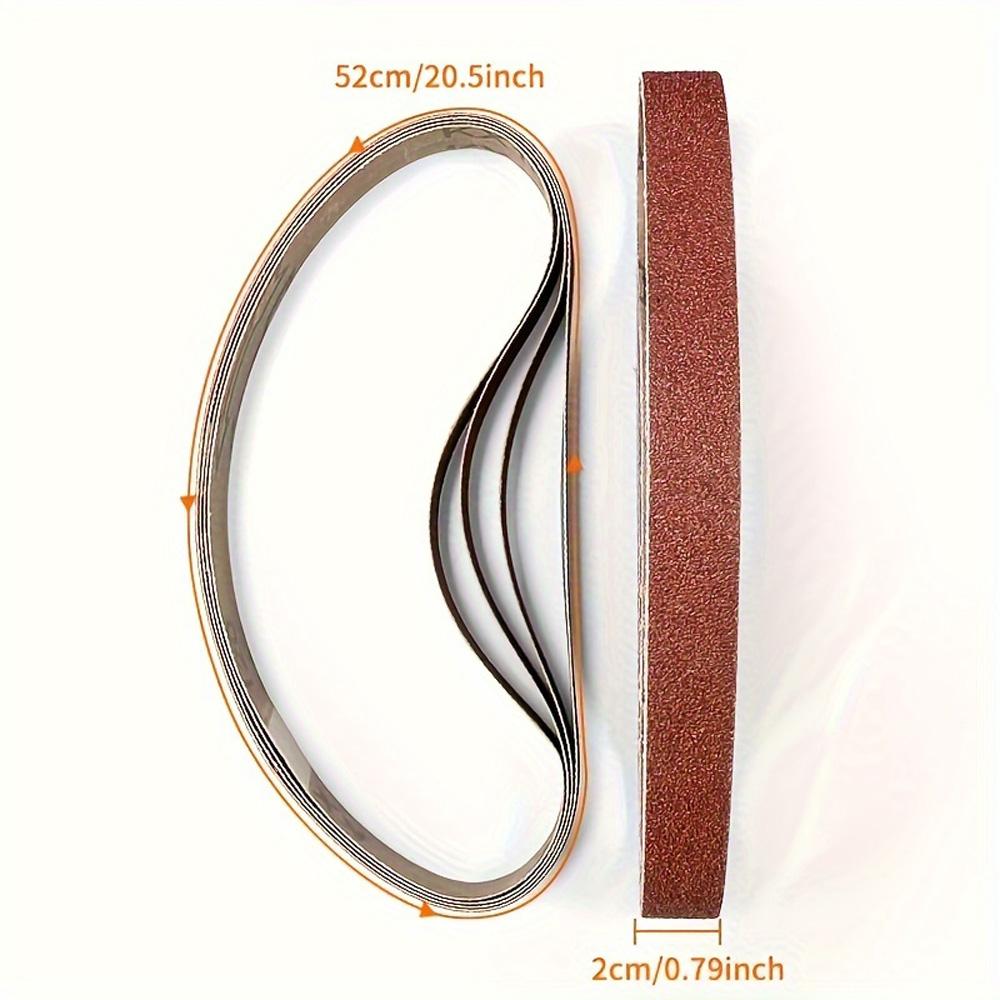 10pcs Belt Set 20.4" X 0.78" Sanding Belts, 60/100/240/320/800 Grits, Small Mini Belt Sander for Woodworking, Metal Polishing