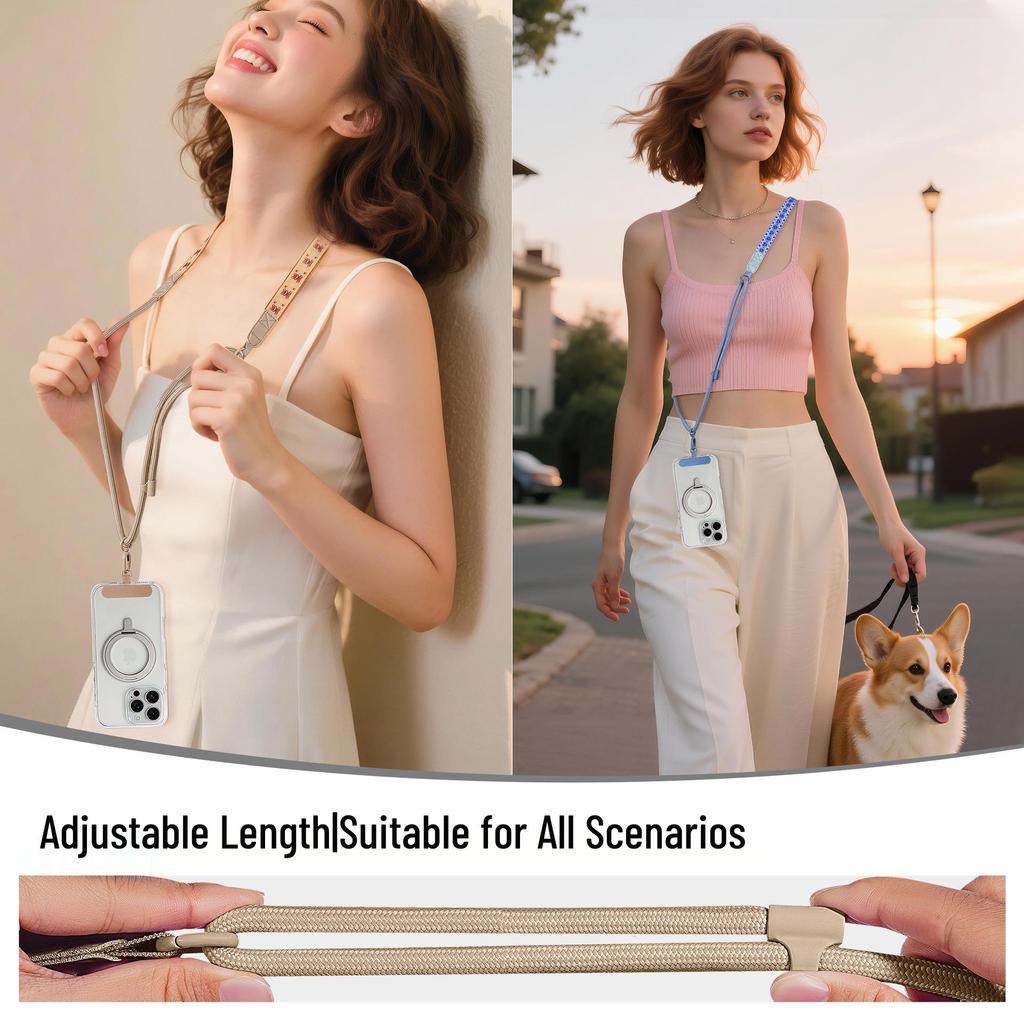 Adjustable Cartoon Phone Lanyard: Crossbody & Neck Strap, Wide, Outdoor Anti-lost Charm
