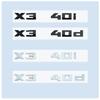 ABS Chrome Black 2.6cm M X3M40i X3M40d M40i M40d X3 Numbers ABS Emblem for BMW X3 SeriesF25 G08 G45 Car Trunk Badge Logo Sticker