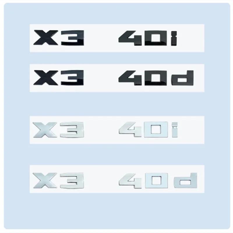 ABS Chrome Black 2.6cm M X3M40i X3M40d M40i M40d X3 Numbers ABS Emblem for BMW X3 SeriesF25 G08 G45 Car Trunk Badge Logo Sticker