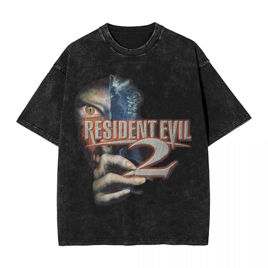 Nightmare Carousel T Shirt Residented Eviled Washed Oversized TShirt Cotton Summer Short Sleeve Tee Shirt Men Women Clothing