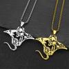 Cute Manta Ray Sea Devil Fish Pendant Necklace Keychain For Women Men Stainless Steel Jewelry Gift