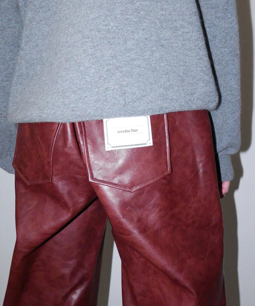 Obeodyupeulleeo Semi Wide Leather Pants_Red
