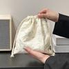 Cute Pink Bowknot Print Travel Skincare Drawstring Storage Bag Makeup Bag Underwear Clothing Bag Portable Organizer Bag