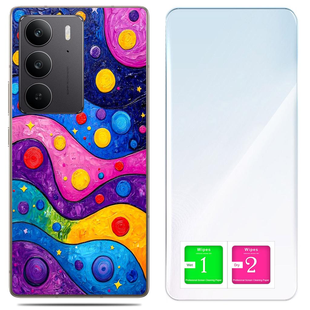 Etui Do Realme C75 / 14X 5G Obudowa Foto Case Plecki Fale + Szkło 9H