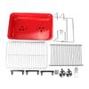 Barbecue Grills Edelstahl BBQ Ofen Outdoor Drahtgitter Werkzeuge Outdoor Faltbare Holzkohlegrills Für Picknick Für 3-5 Personen Schwarz+Rot