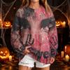 Women's Fashion Casual Halloween Print Round Neck Sweatshirt