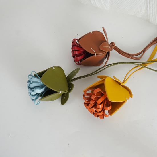 Breloc Design Floral Piele Imitație Pandantiv Breloc Charm pentru Geantă Genți de Mână Portofele Chei de Mașină Accesorii Colorate