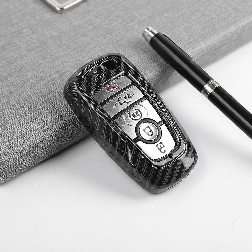 RAZPOY Key Fob Cover Shell Key Case Cover Holder Protector for 2018-2023 Ford F-150