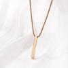 Men's Stainless Steel Minimalist Long Bar Necklace