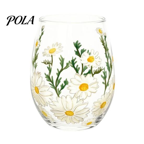 Non-slip Curved Glass Cup, Egg Shape Clear Lead-Free Crystal Enamel Painted Golden Rim Elegant Gilded Vintage Drinking Tumbler, Large Capacity