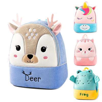 Mochilas escolares fofas de veado 3D para crianças, mochilas escolares de unicórnio de desenho animado, mochilas escolares para meninas do jardim de infância