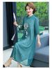 2022 Embroidered Chiffon Cheongsam Hanfu Dress - Summer Ethnic Style for Middle-Aged & Elderly Mothers
