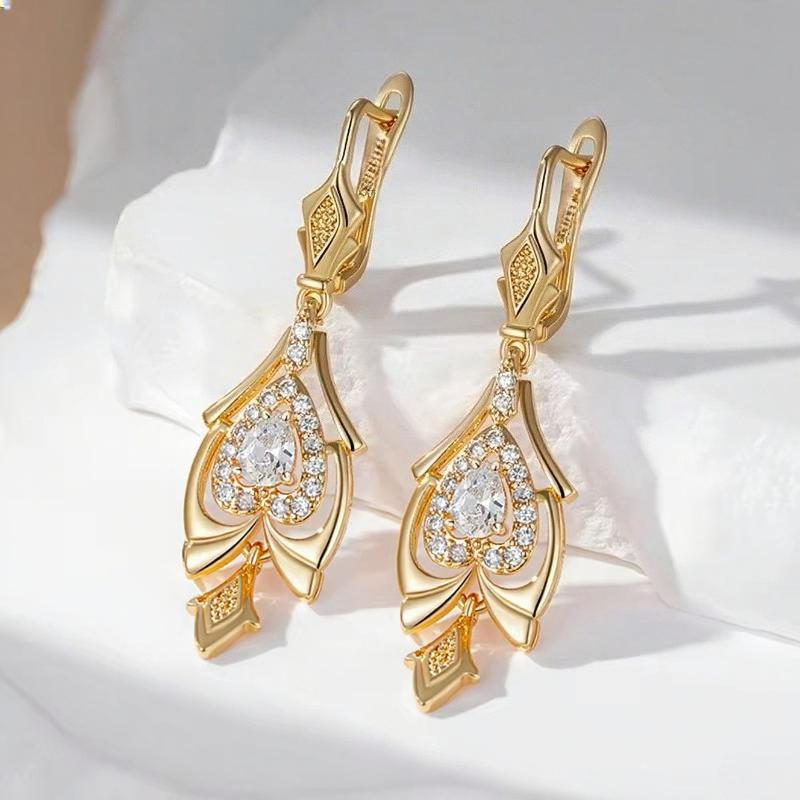 1 Pair Vintage Bohemian Style Black Zircon Snake Drop Earrings For Women Gold Color Vintage Animal Daily Punk Jewelry