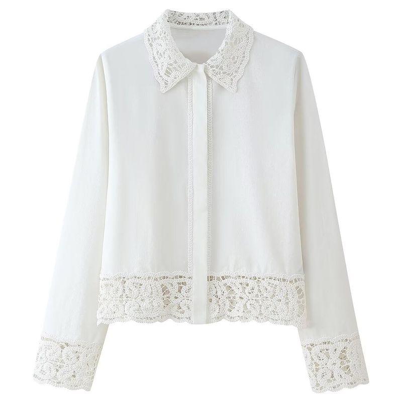 Jnleaog Spring New Arrival Women's Clothing Fashion Style French Fashion Crocheted Shirt Pants Suit 4786043