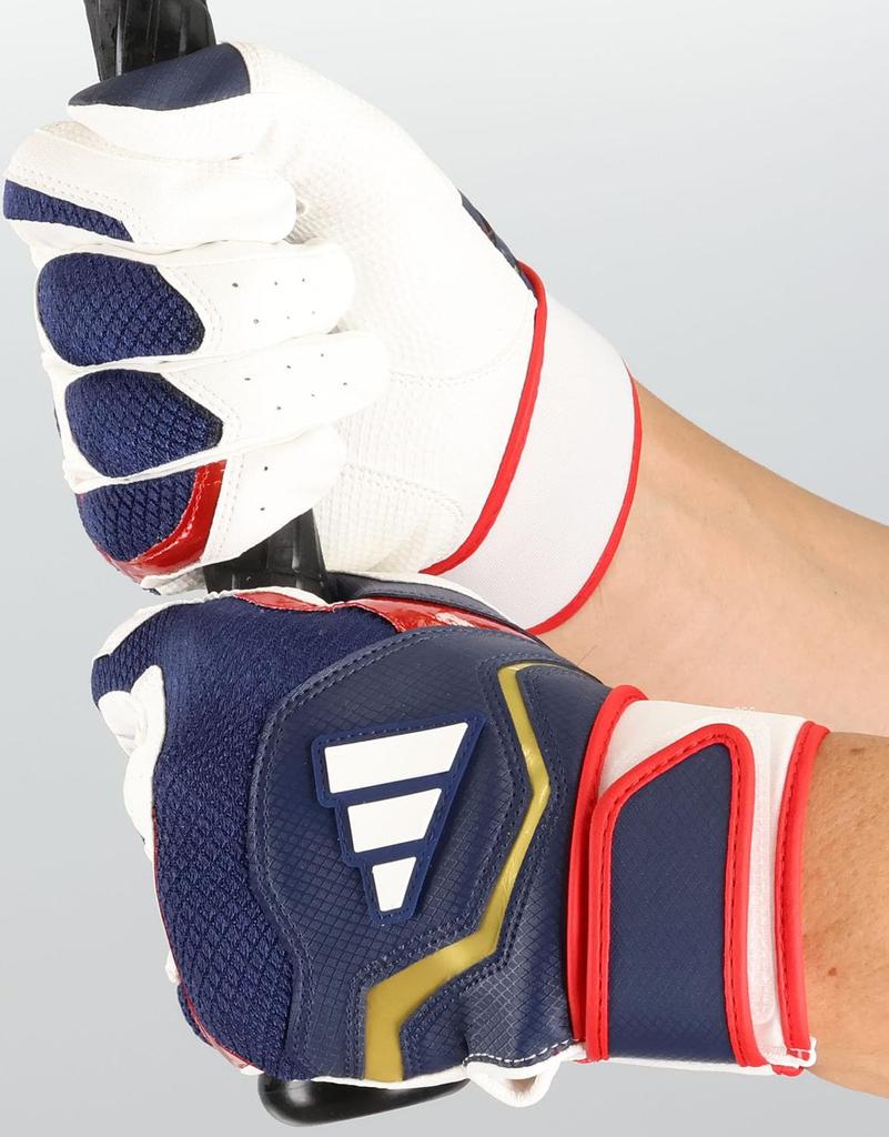 adidas Baseball Batting 51 Size LBG404 Gloves, Basic, White/Navy (1129), L,
