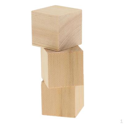 Bloques de madera sin terminar, cubos para pasatiempos, modelismo, manualidades