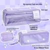 RosyPosy Transparent Prism Pencil Case: Spacious, Triple-Zipper Design for Students