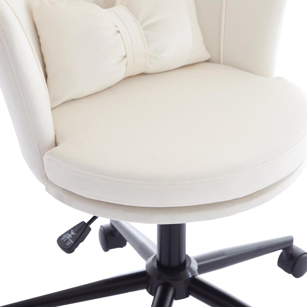 Schreibtischstuhl Flieks Moderner Bürostuhl mit Blütenblatt-Rückenlehne, für Wohnzimmer, Schlafzimmer und Büro, Beige