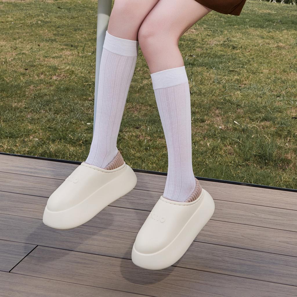 Winter Women Cotton Slippers Plush Warm Thick Bottom Slides Breathable Soft Non-slip Slippers