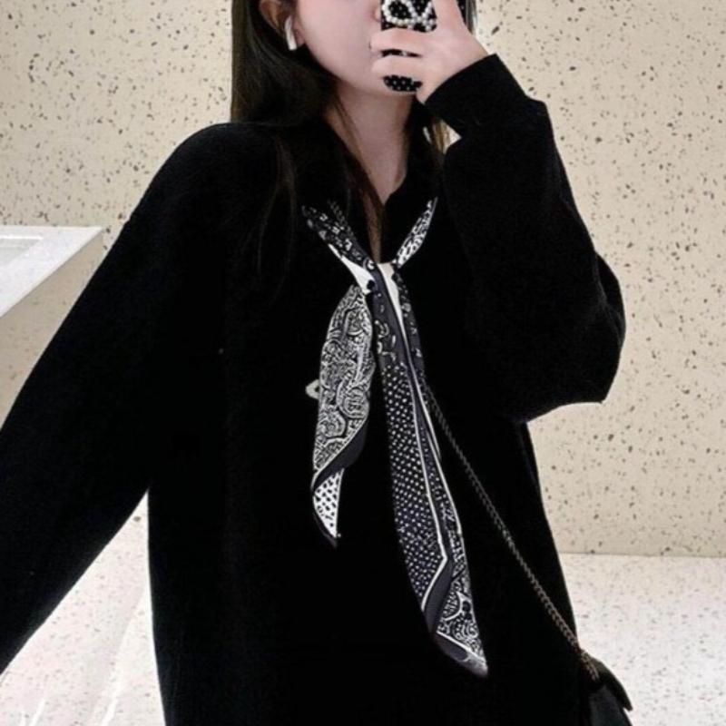 140*6cm Long Narrow Thin Scarf for Women Ins Trendy Tie Neckerchief Vintage Long Headband Bag Tie Decoration Fashion Accessories