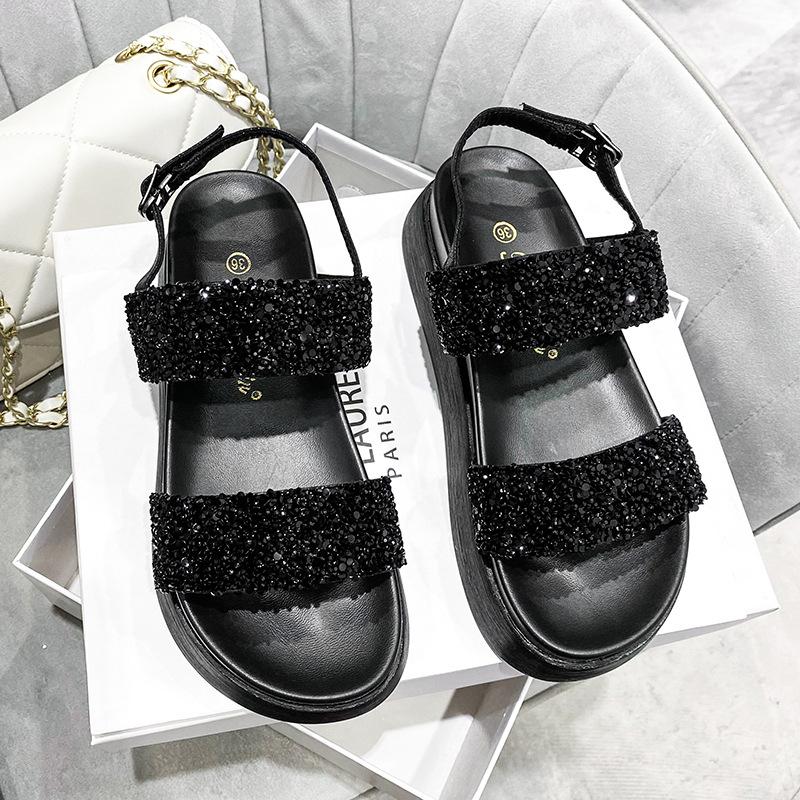 Sandals girl 2025 new summer versatile fairy style flats platform women fashion Roman shoes women ins tide
