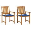 Chaises de jardin avec coussins lot de 2 Bois d'acacia massif