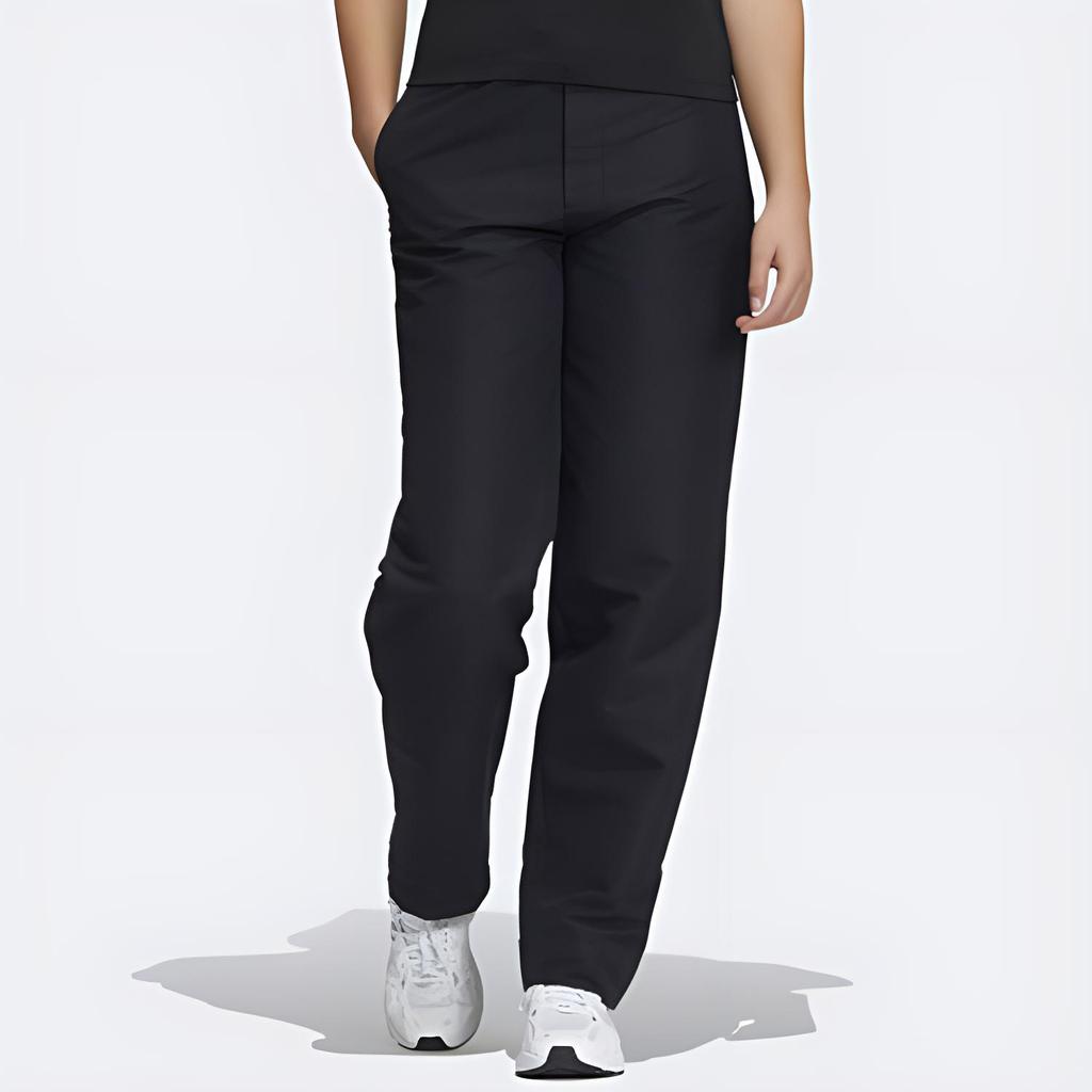 Adidas Originals Clover Logo Embroidered High Waist Straight Casual Pants Women Bottoms Black HE6591